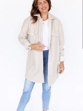 Jackson Rowe Cream Teddy Shacket Jacket